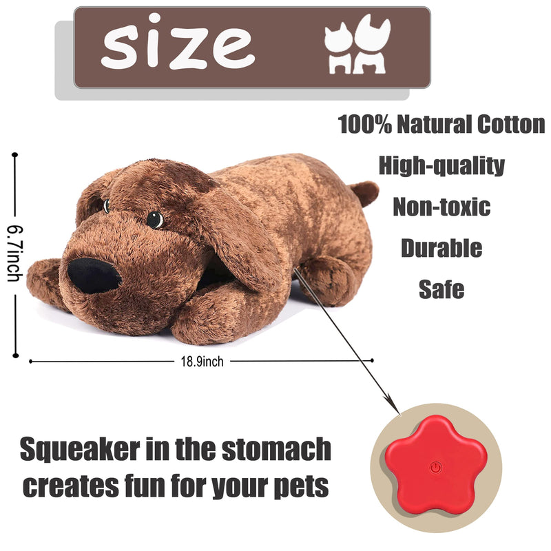 Dog Heartbeat Toy for Puppy Anxiety Relief, Heartbeat Stuffed Animal Heartbeat Plush Toy for Small, Medium, and Large Dogs (Brown) Brown - PawsPlanet Australia