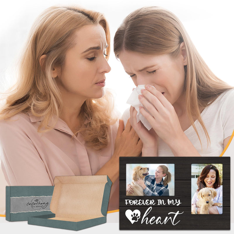 cocomong Dog Memorial Gifts, Pet Memorial Gifts, Dog Memorial Gifts for Loss of Dog Picture Frame 3D Photo Frame, Loss of Dog Sympathy Gift Holds 2 4x6 Inches Photos - PawsPlanet Australia