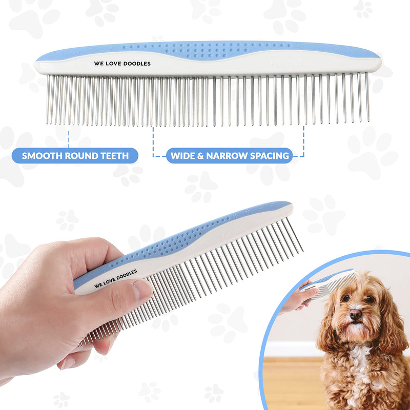 We Love Doodles Dog Grooming Comb Set & Dog Grooming Scissors Kit Bundle - Grooming Comb & Grooming Shears, Scissors and Scissors Kit - Removes Tangles - PawsPlanet Australia