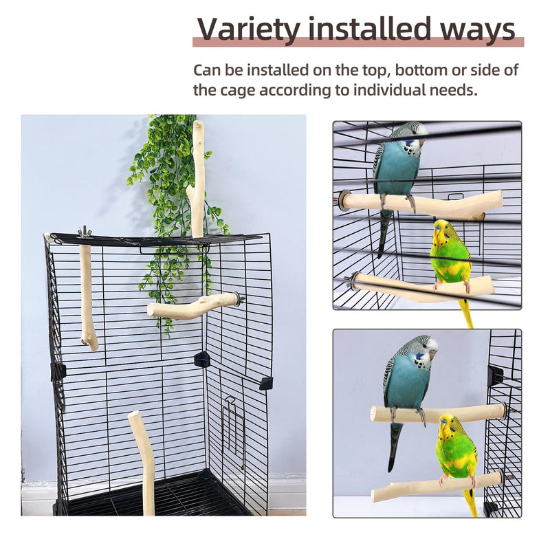 Hamiledyi 4Pcs Natural Wooden Bird Branch Wood Perch Stand Parrot Stand Stick Paw Grinding Cage Accessories for Parrots Parakeets Cockatiels Conures Lovebirds.(8x1in) 4PCS jujube wood - PawsPlanet Australia