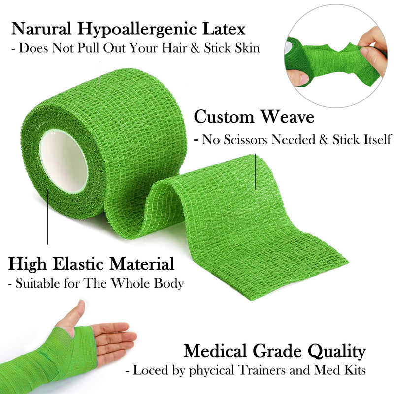 24Pack Self Adhesive Tape Vet Wrap Flex Bandages Leg Wrap Adherent Non-Woven for Dog Cat Horse Pet Animals Ankle Sprains & Swelling 2 Inch 5 Yards (Assorted Patterns) - PawsPlanet Australia