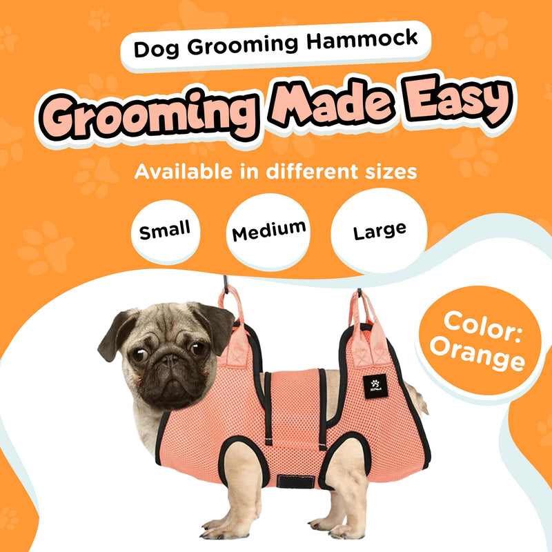 Dog Grooming Hammock - Dog Sling for Grooming, Pamper Your Furry with This Stress-Free Dog Grooming Kit - Orange, Large - PawsPlanet Australia