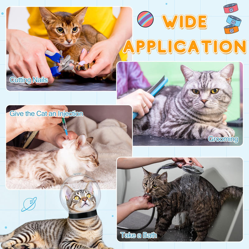 Chunful Cat Wrap for Cutting Nails and Cat Muzzle for Grooming, M Size Adjustable Mask 27.6" Anti-Escape Calming Swaddle Cloth for Bathing Shaving Nail Trimming Anti-Scratch Pet Tools(Animal) Animal - PawsPlanet Australia