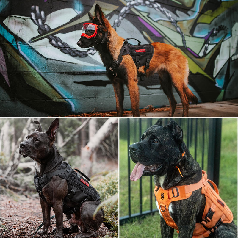 OneTigris AIRE Mesh Tactical Dog Harness No Pull Tactical Dog Harness,Breathable Mesh Design Service Dog Vest with Handle & Molle Pouches, Adjustable Suit for Walking Hiking Training(M, Black) M