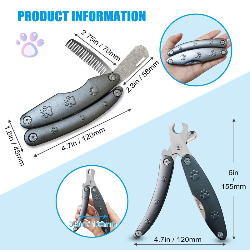 【2025 Quiet Design】 Dog Nail Clippers for Sensitive Dogs, Sharp Smoothest Nail Clippers for Large Medium Small Dog with Nail File & Comb, Cut Through Thick Nail in One Squeeze, Heavy Duty - PawsPlanet Australia