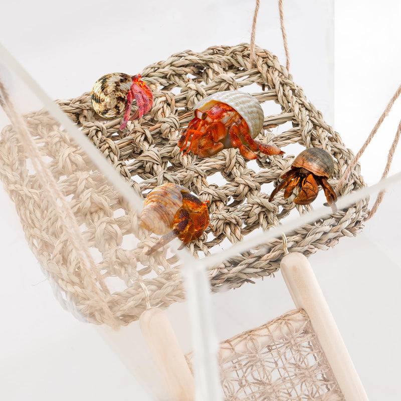 Hermit Crab Toys, Seagrass Hammocks and Hermit Crab Ladder Bridges Set with Small Brush, Hermit Crab Accessories are Perfect Decorations and Accessories for Aquariums and Tanks. Small Pet Safe - PawsPlanet Australia