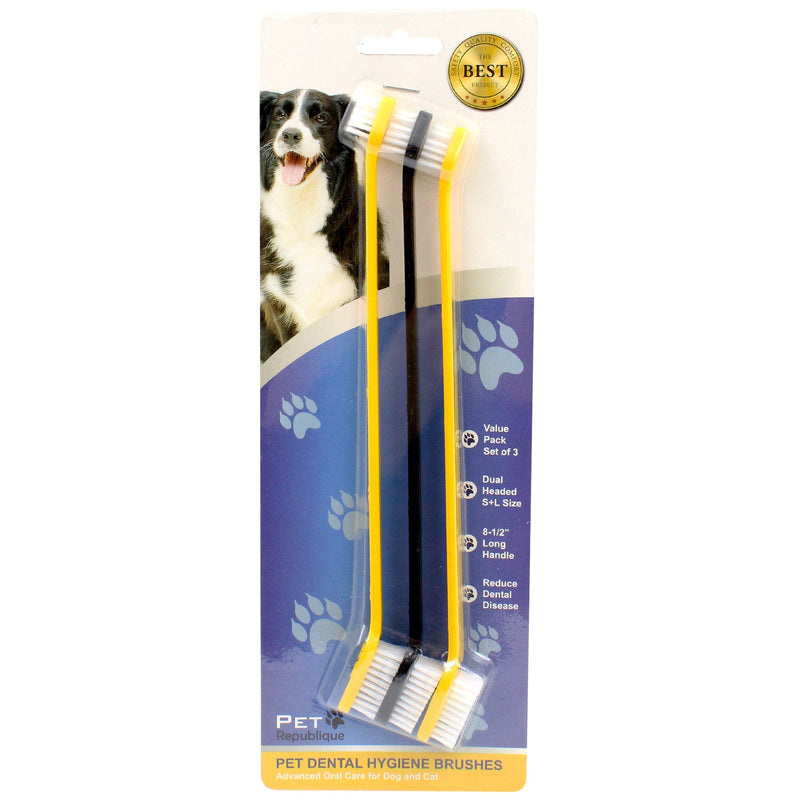 Pet Republique Dog Toothbrush Set of 6 – Dual Headed Dental Hygiene Brushes for Small to Large Dogs, Cats, and Most Pets - PawsPlanet Australia