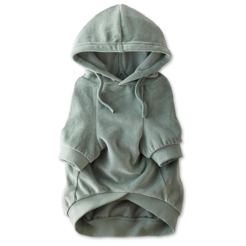 Cooper II Organic Cotton Velour Dog Hoodie Pet Coat for Small, Medium and Large Dogs, Sage, X-Large (55-80 lbs) X-Large (55-80 lbs) - PawsPlanet Australia