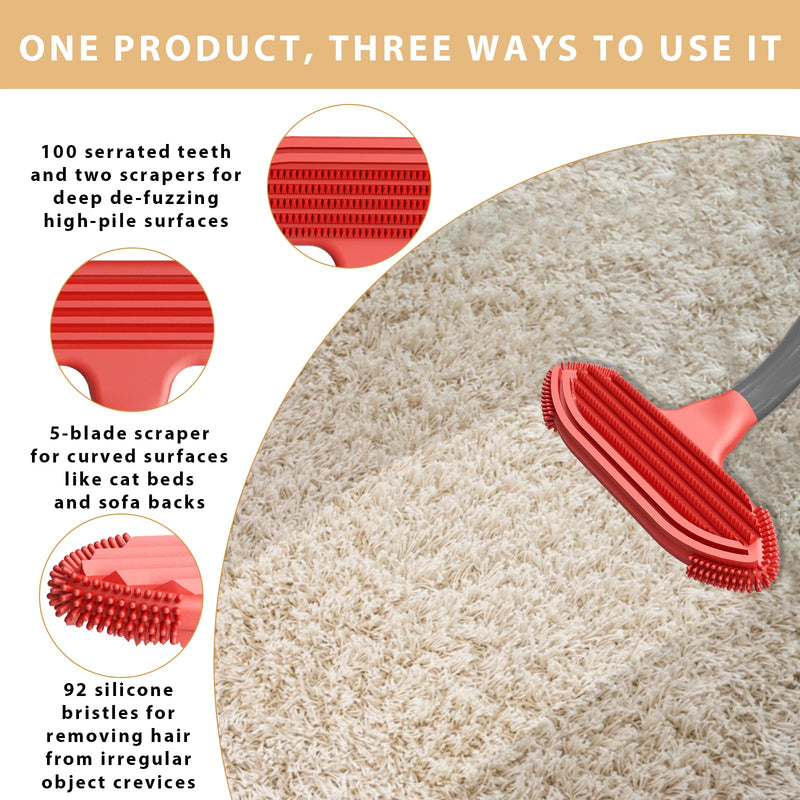 Pet Hair Removal Tool for Dog and Cat,Pet Hair Remover Removes Fur and Lint from Couch,Carpet,Cat Tree Tower Bed,Car Interiors,Rug,Mat,Coat,and Various Furniture,Silicone Material,Reusable 1 Pack - PawsPlanet Australia