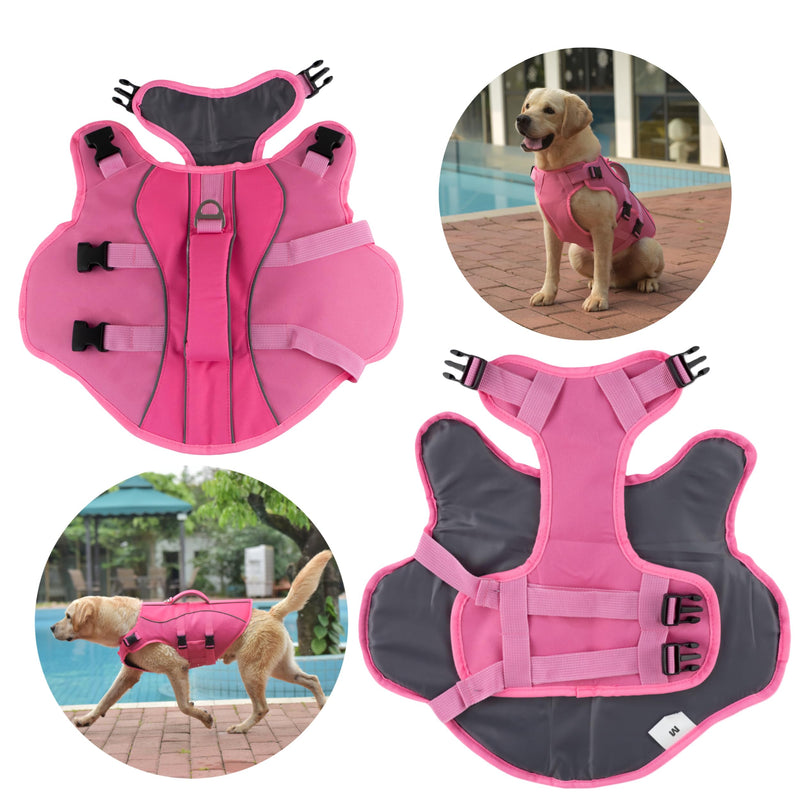 Dog Life Jacket Medium, Reflective Dog Life Vest for Swimming Boating, Dog Swim Vest with Superior Buoyancy & Rescue Handle, Adjustable Dog lifejacket for Medium Dogs (Pink,M) Medium (Chest Girth:16.1-24.8'') Pink & Pink - PawsPlanet Australia