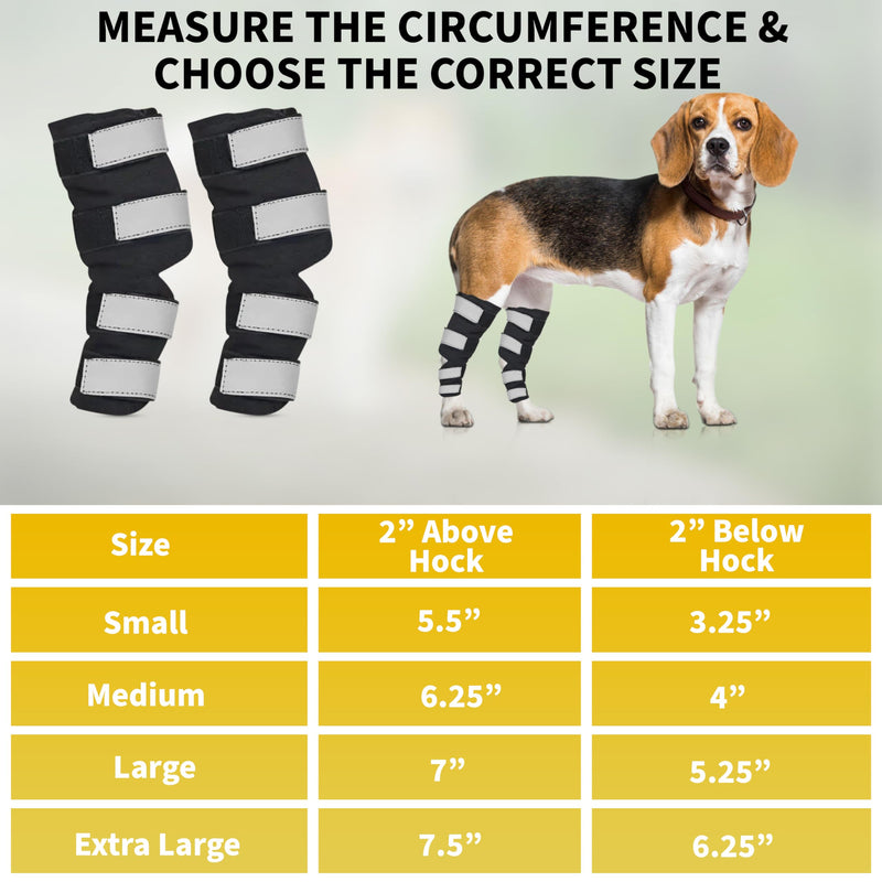 AGON Dog Hock Brace Supportive Pair Hock Joint Brace with Metal Strings and Reflective Wraps Compression Straps Canine Back Leg Protects Wounds. Heals Injuries Sprains Loss Stability by Arthritis Extra Large - PawsPlanet Australia