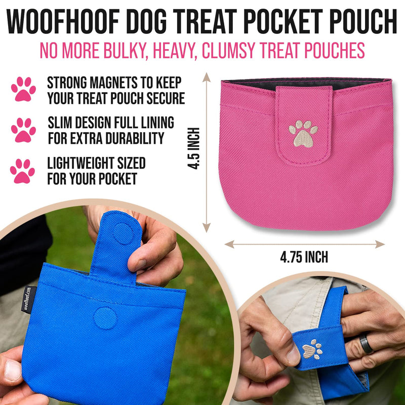 Dog Treat Pouch, Pink Pocket Sized Training Treat Pouch - Lightweight Dog Treat Holder with Magnetic Flap for Stability, Perfect Dog Accessories, Made of Durable Nylon, Machine Washable