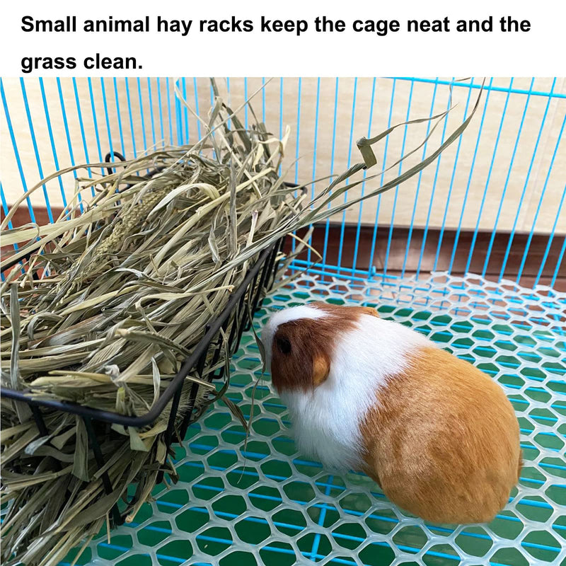 Rabbit Hay Feeder Rack Guinea Pig Hay Dispenser for Cage Hanging Metal Feeder Small Animals Hay Holder Manger for Rabbits Guinea Pigs Chinchillas Ferrets (Black - 2 in a Group) Black - 2 in a group - PawsPlanet Australia