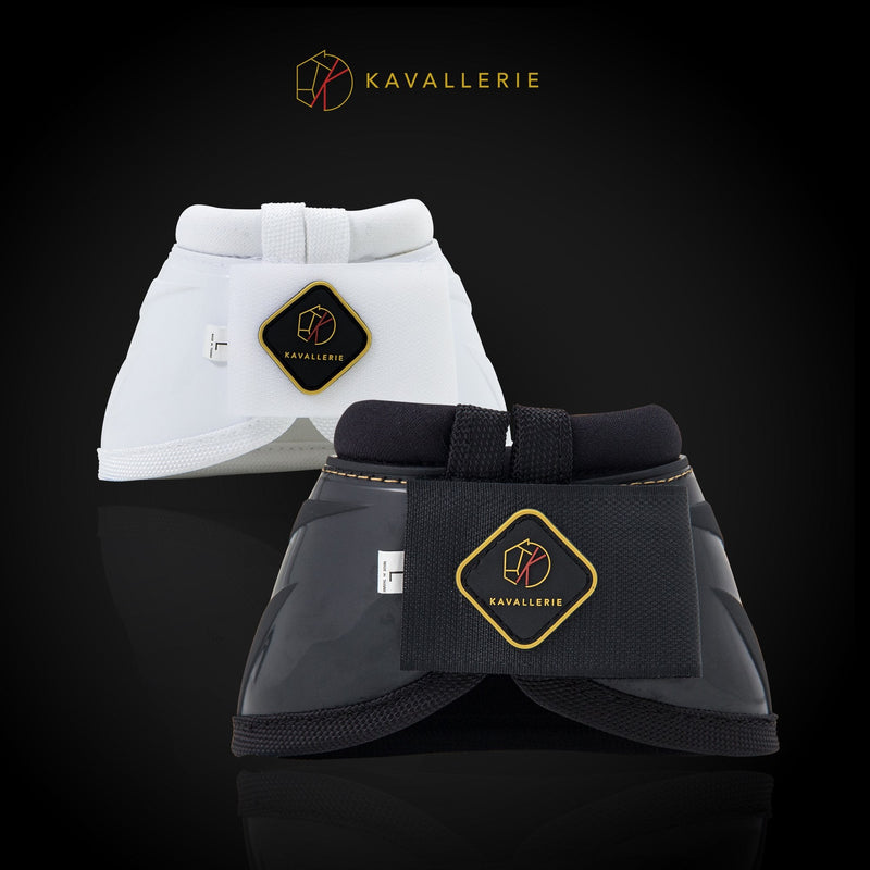 Kavallerie PRO-K Soft No Turn Bell Boots Ultimate Hoof Protection, with Anti-Spin Fastening System, Durable & Prevents Overreaching Large Bell Boots (Pro-K) Black