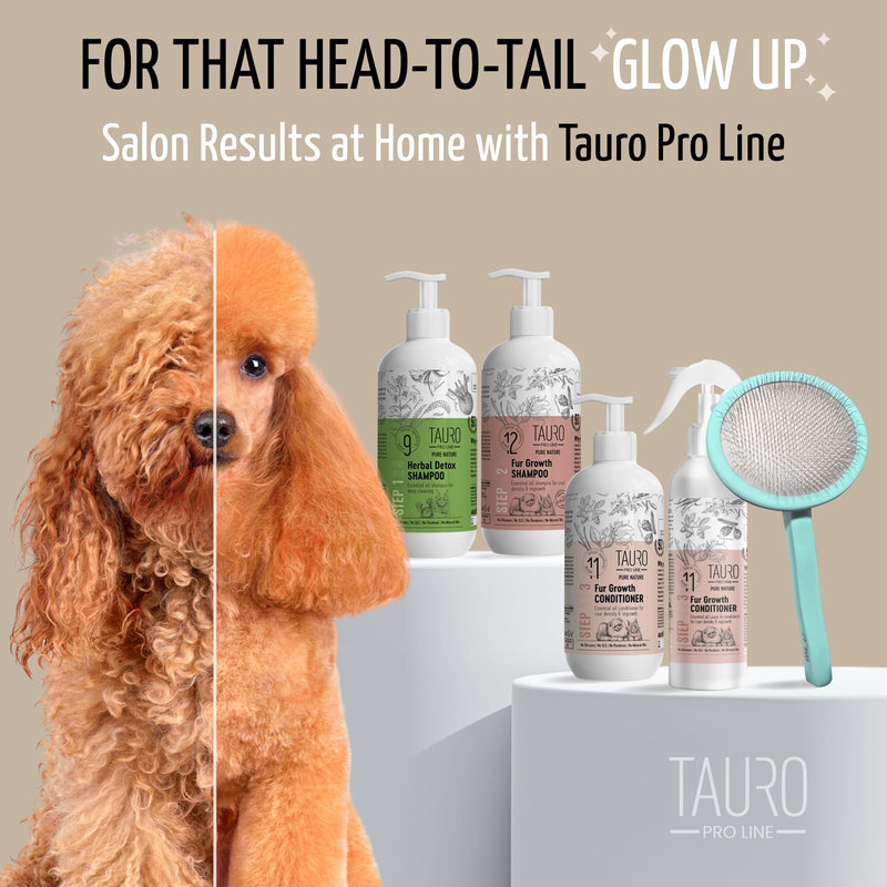 Tauro Pro Line Slicker Brush for Dogs & Cats, Deshedding, Dematting & Detangling Grooming Tool for Medium to Long Coats, Ideal for Cocker Spaniels, Round Flexible Cushion, Mint, Medium Size (M) Round - M
