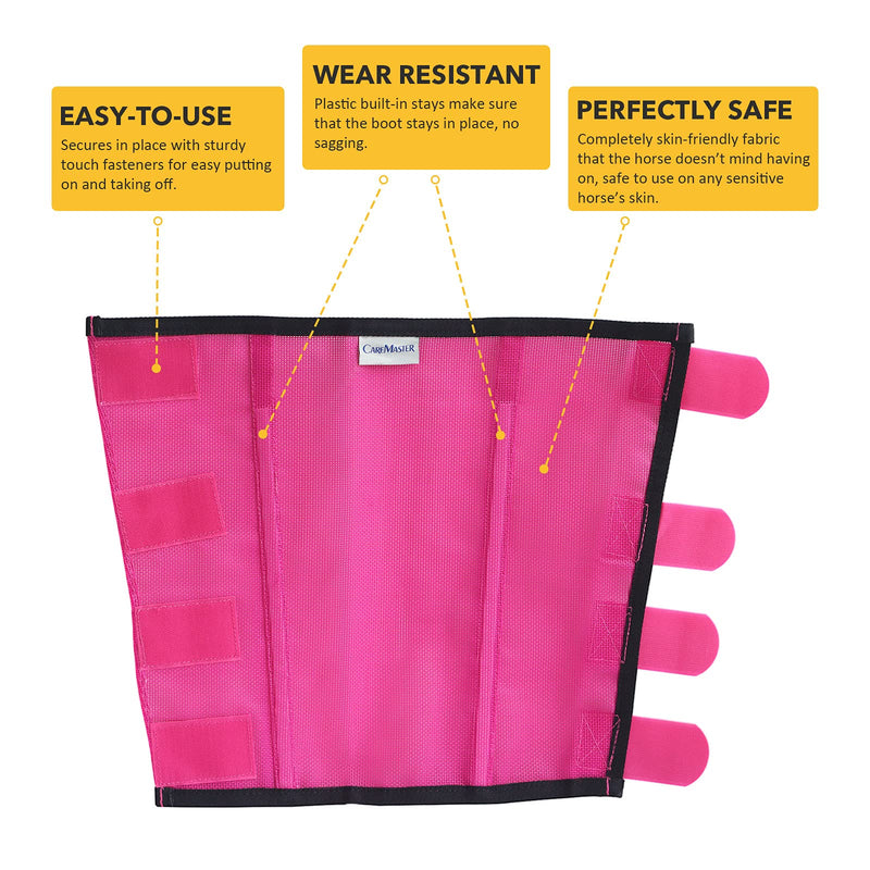 Fine Mesh Fly Boots Loose Fitting & Non-Slip Horse Fly Leggings No More Horsefly Nuisance Greatly Reduce Stomping Breathable with Natural Air Flow (Set of 4) Magenta Mini - PawsPlanet Australia