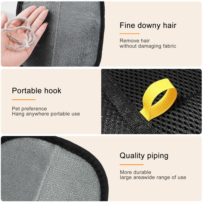 2 Pack Electrostatic Pet Hair Removal Gloves, Upgrade Magic Brush Pet Hair Remover Tool, Washable Reusable Cats and Dogs Grooming Gloves for Laundry, Couch, Car Seat, Furniture 2 Pcs-Black Yellow - PawsPlanet Australia