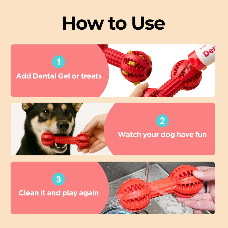 JAYU PET Toothbrush Toy Dog Chew Toy for Aggressive Chewers, Durable Dental Toy for Small & Medium Dogs, Teeth Cleaning Toy to Keep Them Busy, Remove Plaque & Tartar - PawsPlanet Australia