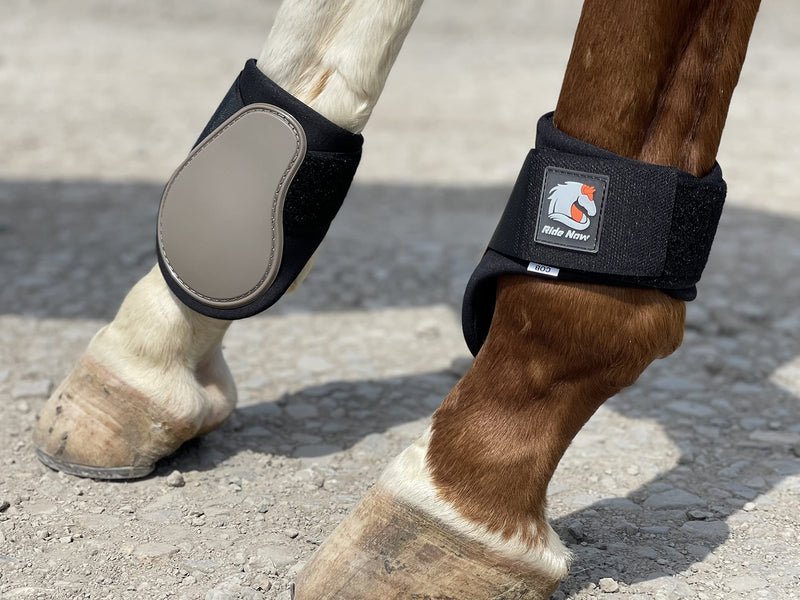Ride Now Horse Tendon Boots Open Front/Fetlock Boot for Horse Set of 4 Cob Mocca