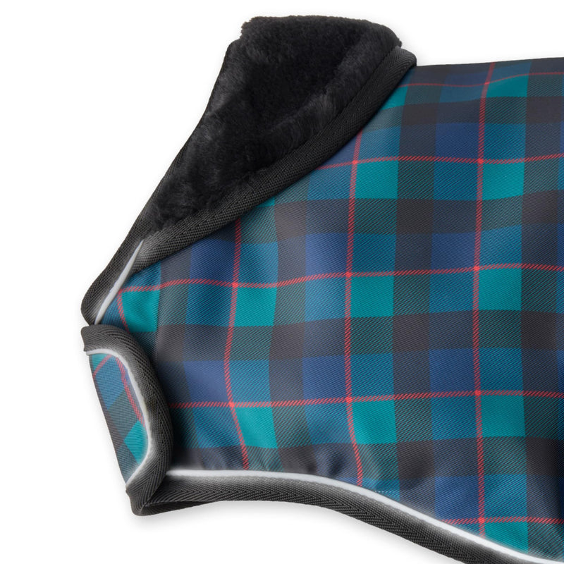 Breeze II - The Windbreaker, Water Resistant Pet Raincoat, Vegan Fur and Lined Pet Jacket for Small, Medium, Large Dogs, Black Watch Plaid, Small (10-25 lbs) Small (10-25 lbs)
