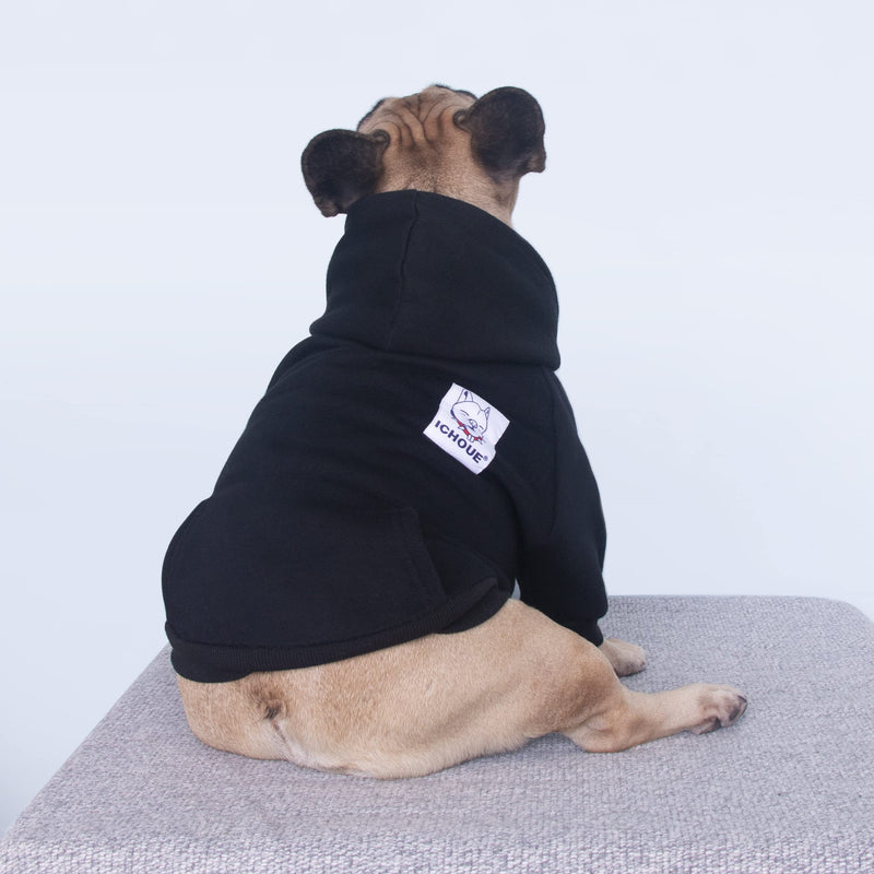 iChoue I am a French Bulldog Clothes Hoodies for Dogs Puppy Frenchie Pug English Boston Terrier Bully Pitbull Sweatshirt Sweater Clothing Cold Weather Winter Coats - Black/Large Classic Hoodie Black Large ( 25 - 35 lbs ) - PawsPlanet Australia