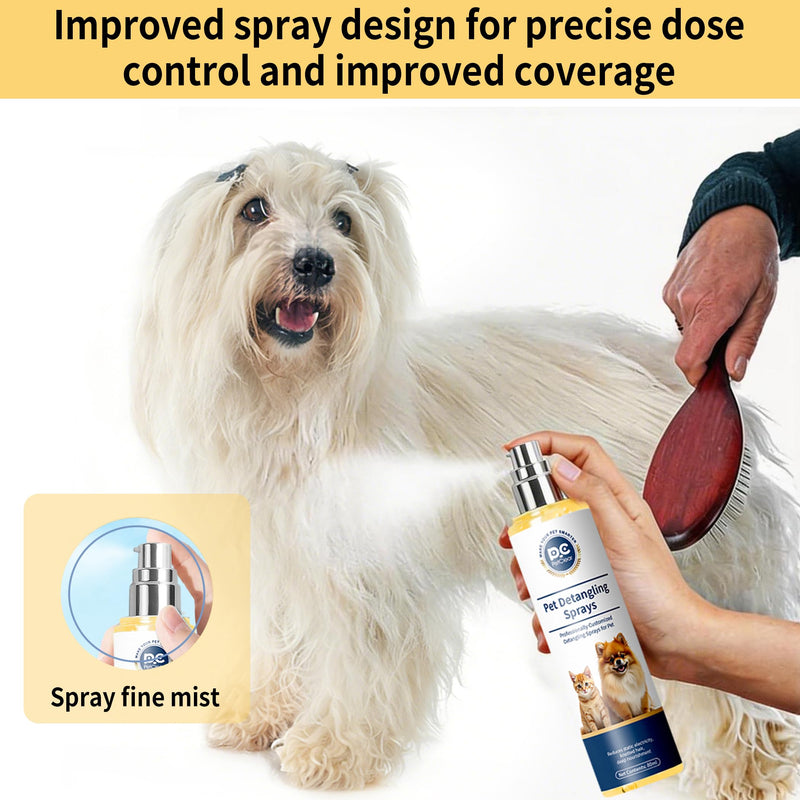 Dog Detangler Spray, Gently Detangle Knots, Care and Nourish Coat, Reduce Hair Pulling, Reduce Static Electricity, Keep Fresh (80ml) - PawsPlanet Australia