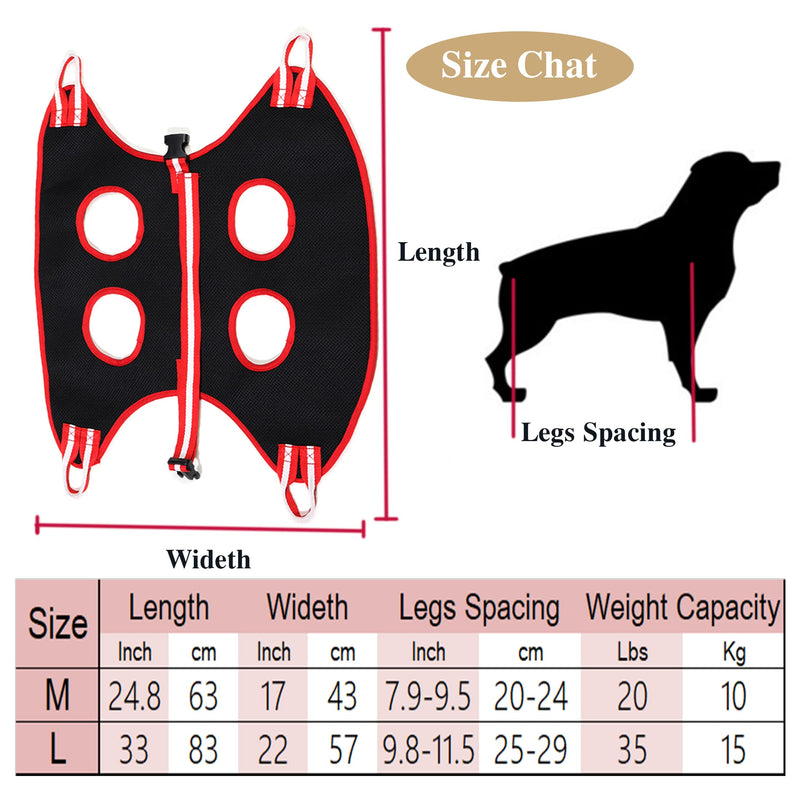 Dog Grooming Hammock, Pet Nail Trimming Harness for Dog and Cat, Pet Grooming Hammock Harness for Medium Dogs/Giant Cats, Dog Nail Trimming Hammock for Nail Clipping and Bath Grooming, Black, Large - PawsPlanet Australia