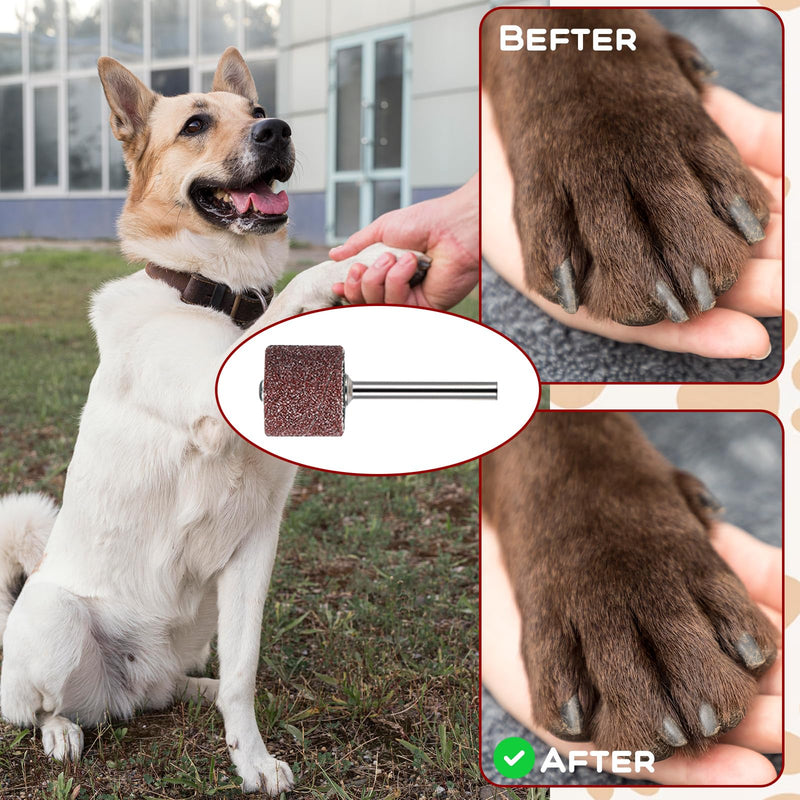 42 Pcs Pet Nail Grinder Replacement Kit with Grit Sanding Bands Pet Dog Nail Smoother Sanding Drum Set Pet Claw Grooming Supplies for Dog Claw Care (80#/120#) - PawsPlanet Australia