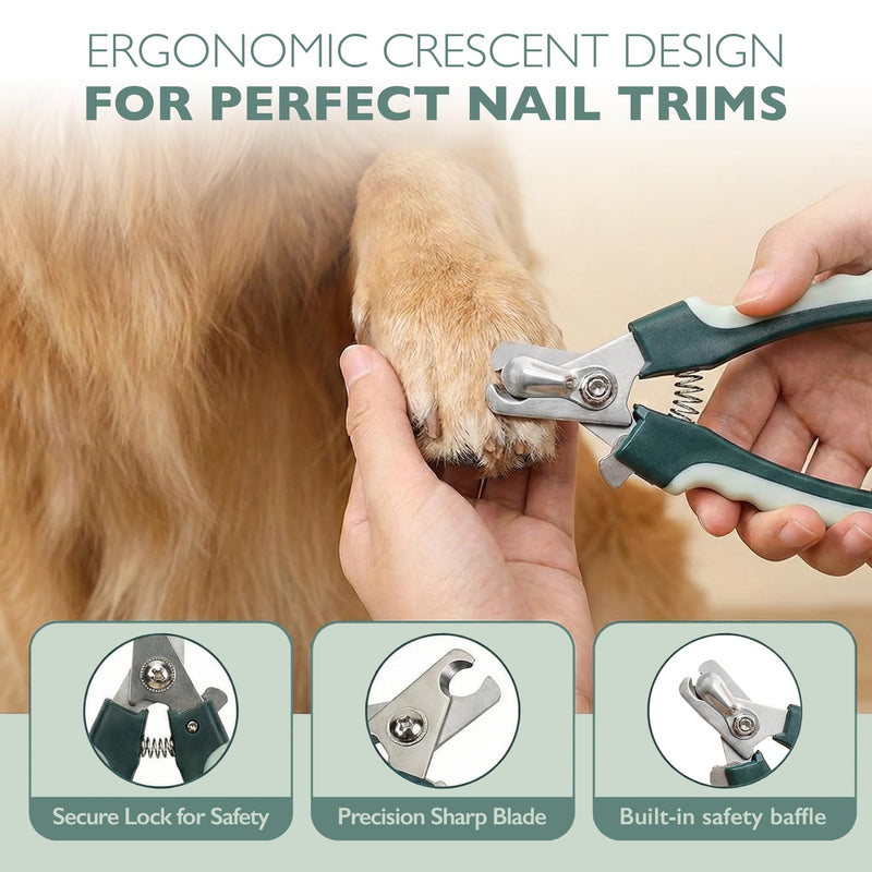 HamInWay 8-in-1 Pet Grooming Kit for Dogs & Cats – Includes Brushes, Combs, Nail Clippers & File – Professional Grooming Tools Set in Logo Bag – Safe, Gentle & Durable – Ideal for All Pet Sizes - PawsPlanet Australia