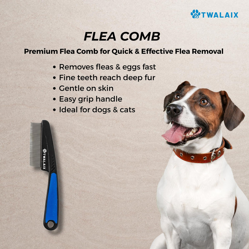 6 in 1 Pet Grooming Kit for Dogs & Cats - Deshedding Brush, Undercoat Rake, Slicker Brush, Nail Clipper, Nail File & Flea Comb for All Coat Types 6 in 1 Kit