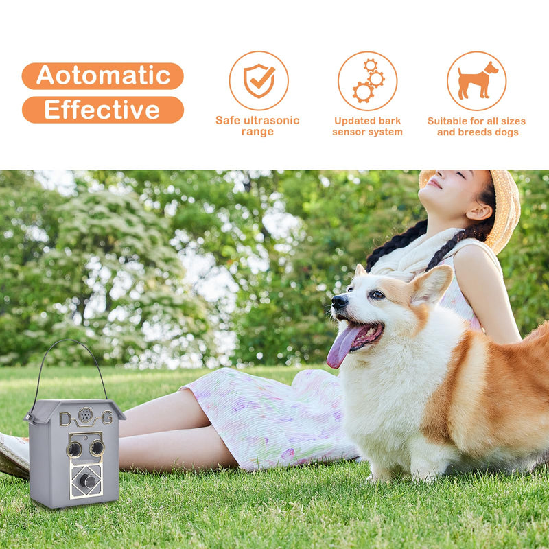 Petmolico Anti Barking Device, Auto Dog Barking Deterrents Control Device with 4 Levels, 20HZ Ultrasonic Gentle Dog Silencer No Bark Training Device 49FT Range Indoor Outdoor, Black - PawsPlanet Australia