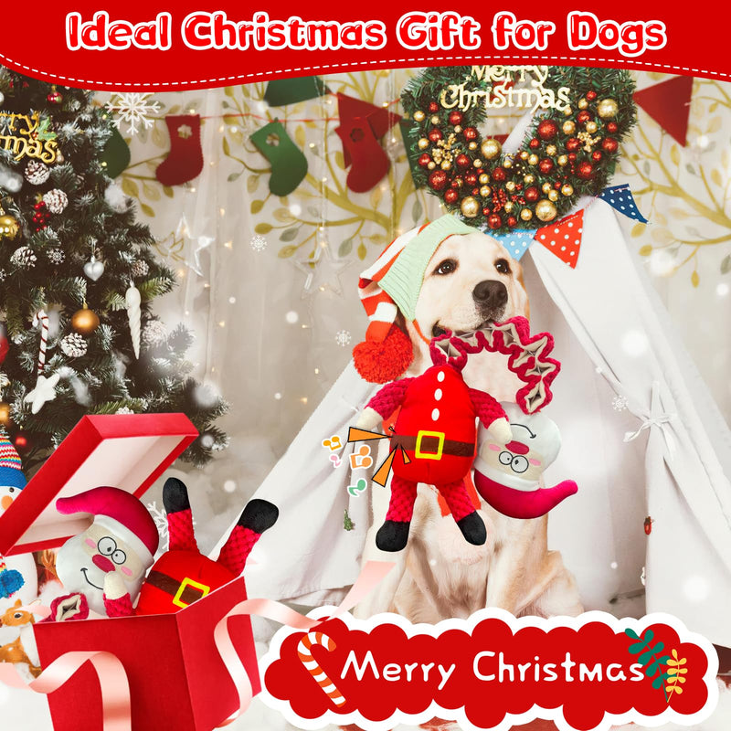 Christmas Large Interactive Dog Toys: Squeaky Plush Stuffed Dog Toys for Large Dogs - Big Chew Santa Dog Toys for Puppy Small Medium Large Breeds - PawsPlanet Australia