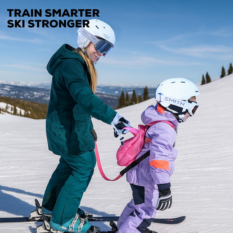 Launch Pad Toddler Ski Harness with Leash - Ski Harness for Kid w/ 7' Elasticized Leash, Easy Lift Handle & Built-in Backpack Pink - PawsPlanet Australia
