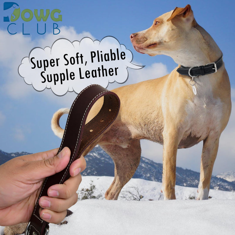 Genuine Leather Dog Collar, Made from Full Grain Hides, Heavy Duty, Adjustable, Ultra Soft, Supple, Comfortable, with Double D Rings (L (18”-22”), Rich Black) L (18”-22”) - PawsPlanet Australia
