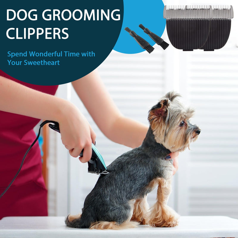 2 Pcs Dog Grooming Replacement Blades | Compatible Low Noise Dog Clippers | Dog Clipper Blades Compatible | Pet Grooming Replacement Blades | Dog Clipper Blades, Cleaning Brush 2 - PawsPlanet Australia