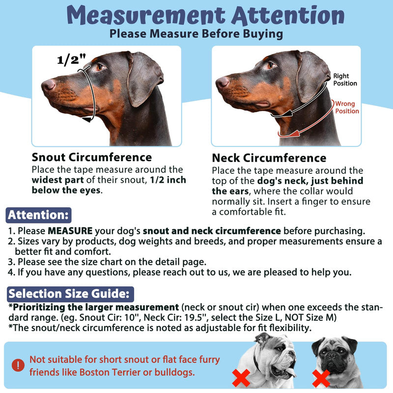BARKLESS Dog Head Collar, Soft No Pull Head Halter, Reflective Muzzle Leash with Safety Link, Adjustable Headcollar, Padded Nose Leash for Large Medium Dogs Training Walking (Black, L) Black L (Snout 10"-12") - PawsPlanet Australia
