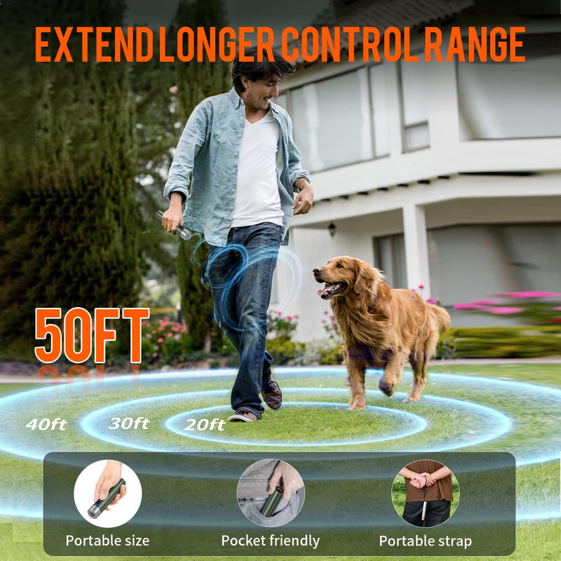 Ultrasonic Dog Bark Deterrent Device,Anti Barking Device for Dogs,Professional Dog Training Tool Indoor&Outdoor, Effctive 50ft Range Stop Bad Behavior Aid.Dog Silencer with LED Light(Silver silver - PawsPlanet Australia