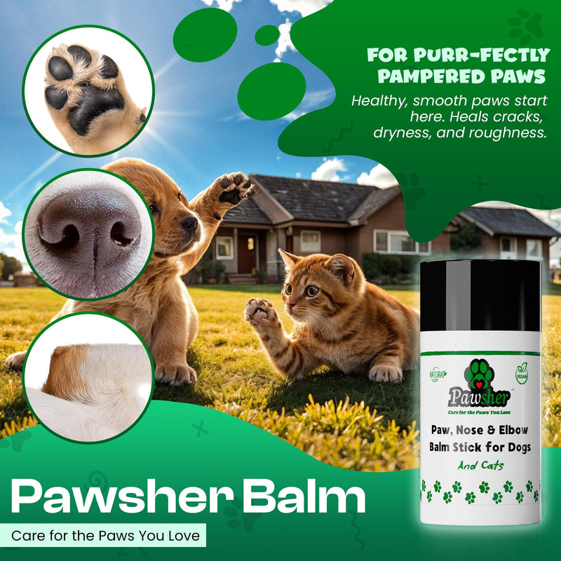 Dog Paw Balm 2.6 oz - Only 8 Natural Ingredients - Dog Paw Balm Lick Safe - Easy No-Mess Stick - Moisturizes & Heals Dry Cracked Paws, Nose & Elbow - All Weather Paw Protector for Dogs & Cats - PawsPlanet Australia