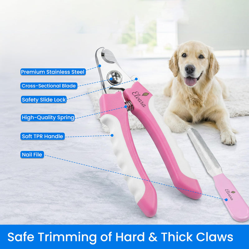Dog Nail Clippers and Cat Nail Clipper Set with Light—Safe, Easy, and Precise Grooming Tool for Dogs, Cats, Puppies, and Small Pets (Red) Red - PawsPlanet Australia