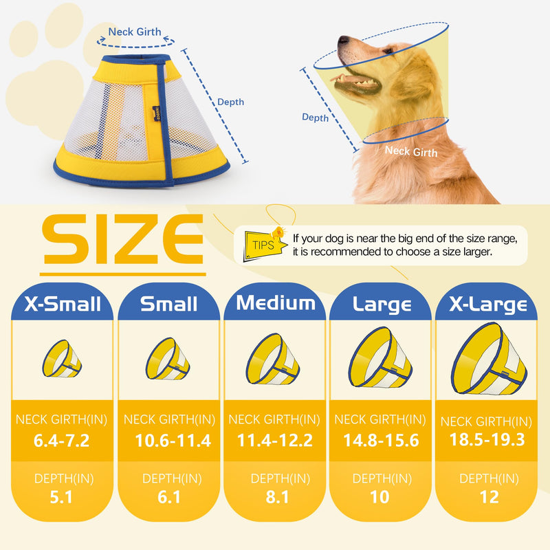 Soft Dog Cone/for Dogs Cone After Surgery Large Medium Dogs Breed Breathable Adjustable Comefortable Dog Cone Surgical Recovery Prevents Licking Biting Scratching, Dog Protector,L - PawsPlanet Australia
