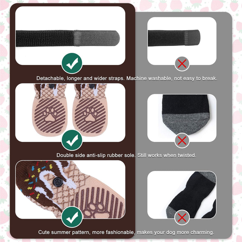 EXPAWLORER Anti Slip Dog Socks - Dog Shoes Paw Protectors with Adjustable Straps for Hot/Cold Pavement, Strong Traction Control with Grippers for Indoor Hardwood Floors - PawsPlanet Australia