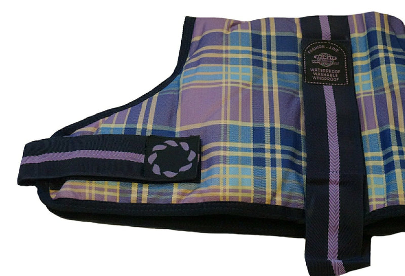 Outhwaite Padded Check Dog Coat, 18-inch, Lilac 18” (46cm) Outhwaite Padded Lilac Check Dog Coat - PawsPlanet Australia
