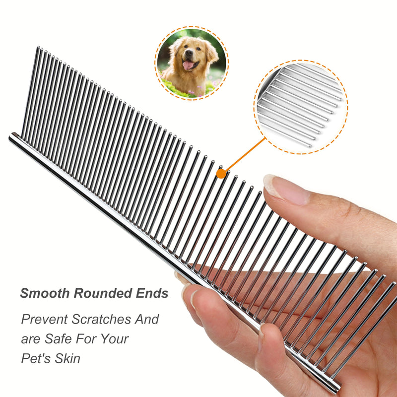 3 Pack Metal Comb For Dogs,Cat Grooming Comb,Dog Combs,Doodle Comb,Shedding Comb,For Professional Grooming Tool For Long And Short Haired Dog,Cat And Other Pets. (Large Medium Small) Large Medium Small - PawsPlanet Australia