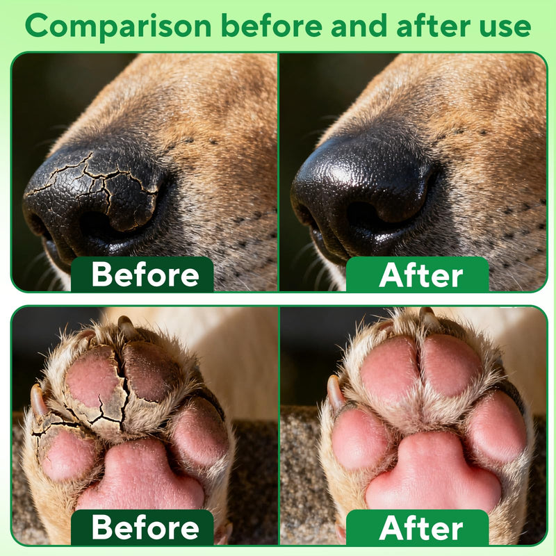 Lick-Safe Dog Paw & Nose Balm, Dog Paw Wax Protector with Coconut Oil, Moisturizer Soother Heals Dry Cracked Snout & Pads, All-Natural Nose Butter & Cream for Horse Hoof, Cat Petts Care, 2.8oz*2 2.8 oz ( pack of 2)