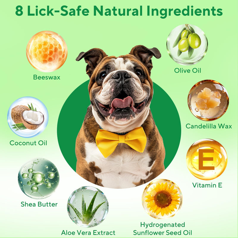 Lick-Safe Dog Paw & Nose Balm, Dog Paw Wax Protector with Coconut Oil, Moisturizer Soother Heals Dry Cracked Snout & Pads, All-Natural Nose Butter & Cream for Horse Hoof, Cat Petts Care, 2.8oz*2 2.8 oz ( pack of 2)