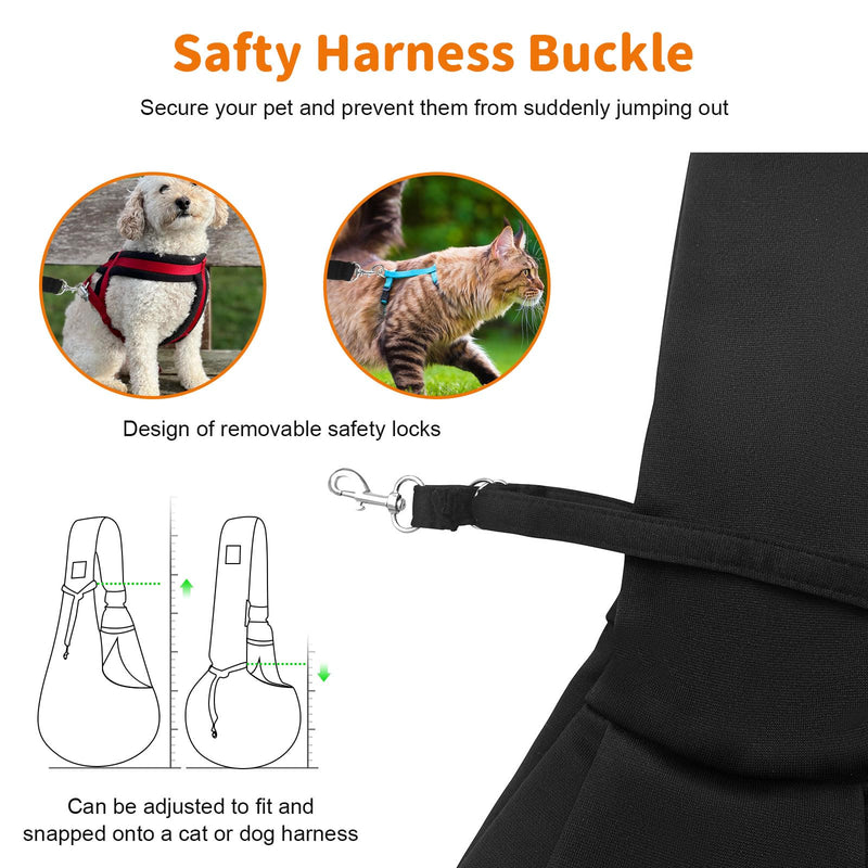 Dog Carrier Sling, Cat Sling Carrier, Small Dog Sling Carriers for 0-15 lbs, Hands Free Puppy Carrier Sling, Crossbody Pet Carrier for Travel, Breathable Pad, Storage Pocket, Tote Design Cat Carrier Non-adjustable - PawsPlanet Australia