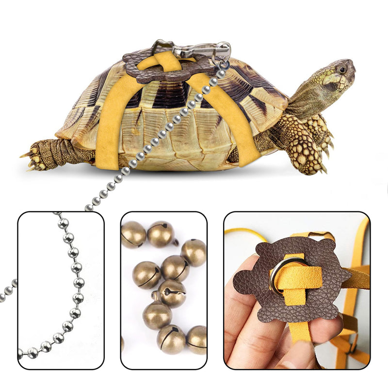 Pet Tortoise Turtle Leather Harness Small Pet Turtle Leash and Harness Pet Tortoise Leash Suitable for Tortoise Supplies Adjustable Control Leash (S,Blue) Blue S - PawsPlanet Australia
