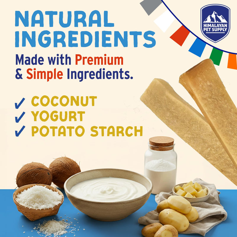Himalayan Dog Chew Yogurt Sticks, Yogurt, Dog Treats with Prebiotics, Probiotics & Protein, Digestive Support, Lactose & Gluten Free, Natural Dog Treat for All Breeds, Made in America, 4pk 4.8 Ounce (Pack of 4) - PawsPlanet Australia