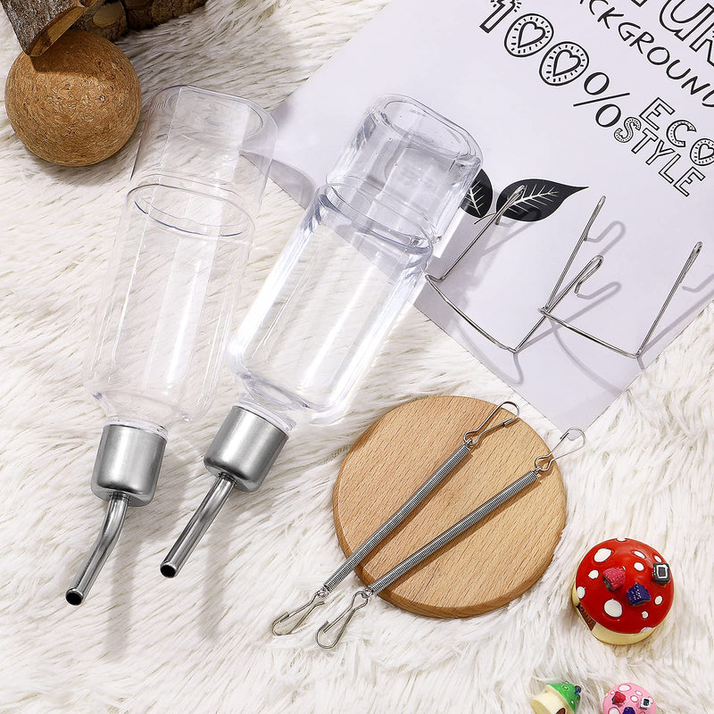 TEHAUX Parrot Water Feeder Pet Hanging Water Feeding Bottle No Drip Dispenser Pet Supplies with Stainless Steel Ball Nipple for Rabbits Guinea Pigs Hamsters Chinchillas 2pcs - PawsPlanet Australia