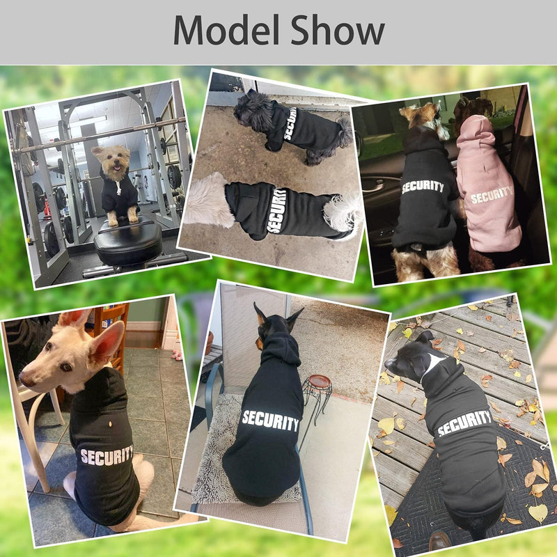 BINGPET Security Dog Hoodies Puppy Sweater Cold Weather Dog Coats Soft Brushed Fleece Pet Clothes Hooded Sweatshirt for Dog Cat X-Large (Chest Girth 34") #1 Black(Security) X-Large (Chest Girth 34") - PawsPlanet Australia